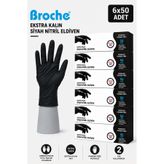Broche ULTRA EXTRA KALIN (5 GR) SİYAH NİTRİL MUAYENE ELDİVENİ 6'LI PAKET