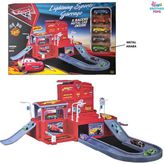 Brother Toys 50 cm Şimşek Mcqueen Otopark Garaj Seti 5 Metal Araba Hediyeli Dayanıklı Oyuncak Seti