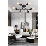 BSA LIGHTING Güneş 6'lı Siyah Modern Avize
