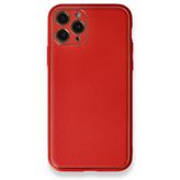 BSSM Coco Deri Silikon Kapak - Kırmızı iPhone 11 Pro Max Kılıf