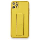 BSSM Coco Deri Standlı Kapak - Sarı iPhone 11 Pro Max Kılıf