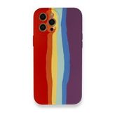 BSSM Ebruli Lansman Silikon - Kırmızı Mor iPhone 12 Pro Kılıf