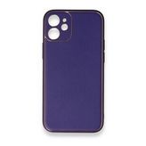 BSSM iPhone 12 Coco Deri Silikon Kapak Mor Kılıf