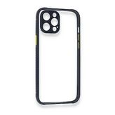 BSSM iPhone 12 Miami Şeffaf Silikon Lacivert Kılıf