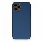 BSSM iPhone 12 Pro Max Coco Deri Silikon Kapak Açık Mavi Kılıf