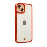 BSSM iPhone 14 Plus Liva Lens Silikon Kırmızı Kılıf