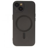 BSSM iPhone 14 Plus Moshi Lens Magneticsafe Silikon Siyah Kılıf
