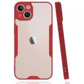 BSSM iPhone 14 Plus Platin Silikon Kırmızı Kılıf