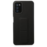 BSSM Samsung Galaxy A03S Mega Standlı Silikon Siyah Kılıf