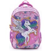Bubbles Unicorn Baskılı Okul Çantası Pembe