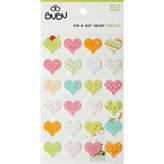 Bubu Keçe Sticker Desenli Kalpler - Renkli