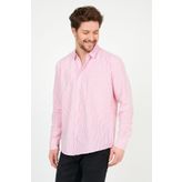 BUCADO Erkek Pembe Ince Dik Çizgili Uzun Kollu Gömlek