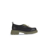 Bueno Shoes 01WZ1421 Siyah Haki Deri Kadın Klasik Ayakkabı