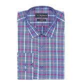 Buenza SRY 047 Kırmızı Soft Ekose Slim Fit Uzun Kol Erkek Gömlek