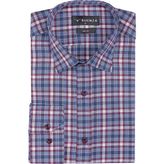 Buenza SRY 058 Kırmızı Soft Ekose Slim Fit Uzun Kol Erkek Gömlek