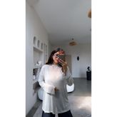 Buket Teke Gri İnce Transparan Merserize Tunik Boy Triko
