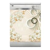 Bulaşık Makinesi Sticker Kaplama Beyaz Eşya Kaplama 3d Golden Yuvarlak