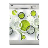 Bulaşık Makinesi Sticker Kaplama Beyaz Eşya Kaplama Yeşil Yuvarlak Design