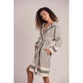 Buldanstore Pixel Bornoz %80 Pamuk %20 Bambu Siyah-Ekru