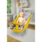 Bundera Kids Sarı Bebek Uyku Salıncağı Ahşap Hamak Beşik Salıncak Minderli Yatak Seti 90x45x30 cm
