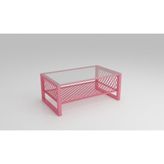 Bunelan Gercalan Dikdörtgen Orta Sehpa - Pembe