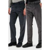 Buratti Normal Bel Regular Fit Düz Paça 2'li Paket Kadife Pantolon Erkek Kadife Pantolon 645MERLINS2 - Antrasit - Gri - 42
