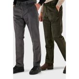 Buratti Normal Bel Regular Fit Düz Paça 2'li Paket Kadife Pantolon Erkek Kadife Pantolon 645MERLINS2 - Gri - Haki - 50