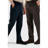 Buratti Normal Bel Regular Fit Düz Paça 2'li Paket Kadife Pantolon Erkek Kadife Pantolon 645MERLINS2 - Lacivert - Kahve - 44