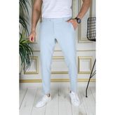 Bürke Erkek Buz Mavisi Renk Italyan Kesim Slimfit Kumaş Pantolon - 34
