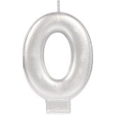 Büro Ev Dekoru için 0 Rakam Silver Mum