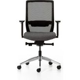 Bürotime Bold Çalışma Koltuğu, Krom Ayak, Siyah & Gri