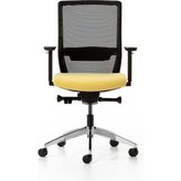 Bürotime Bold Çalışma Koltuğu, Krom Ayak, Siyah & Sarı