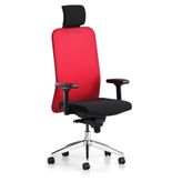 Bürotime Comfy Başlıklı Çalışma Koltuğu | 3D Kol | Krom Ayak | Kırmızı/siyah