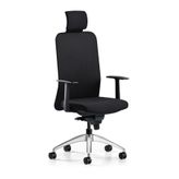 Bürotime Comfy Başlıklı Sabit Kol Krom Ayak Siyah Çalışma Koltuğu
