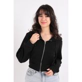 BUSEM Kadın Fermuarlı Sweatshirt, Siyah, S