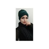Butik Ayvitrin Kadın Yeşil Tesettür Çapraz Bone