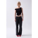 Butik Kayık Yaka Yırtmaç Detay Bluz