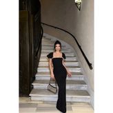 Butik Midi Taş Detaylı Elbise