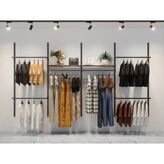 Butik Rafı, Askılık Sistemi, Mağaza Raf SISTEMI-245X200 cm - Kahverengi
