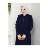 Butik Taşlı Işıl Ferace (Lacivert)