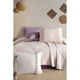 Butik Tek Kişilik Püsküllü Pike Takımı Bohamline V8 Taş Rengi