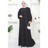Büzgülü Robalı Elbise Antrasit HM2501 - 46