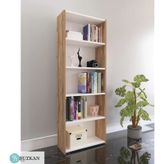 Buzkan % 100 mdf 5 Raflı Beyaz-Ceviz Kitaplık