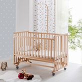 Bw 6040 - Tekerlekli Sallanır Sabitlenir Kademeli Anne Yanı Ahşap Bebek Beşik 60X120 - 70x95x125