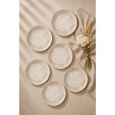 By Bone Porselen Antico 6'lı Porselen Pasta Tabağı Seti 19 cm | Tatlı Tabağı, Kahvaltı ve Sunum Tabağı