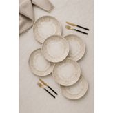 By Bone Porselen Antico 6'lı Porselen Servis ve Yemek Tabağı Seti 25 cm