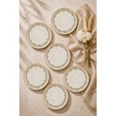 By Bone Porselen Oliva 6'lı Porselen Pasta Tabağı Seti 19 cm | Tatlı Tabağı, Kahvaltı ve Sunum Tabağı