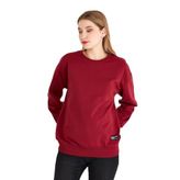 BY COMEOR Kadın Bordo Basic Bisiklet Yaka Regular Fit Rahat Sweatshirt L