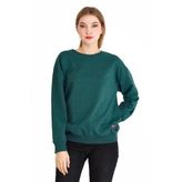 BY COMEOR Kadın Yeşil Basic Bisiklet Yaka Regular Fit Rahat Sweatshirt