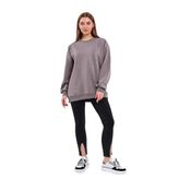 BY COMEOR Kahve Kadın Pamuklu Oversize Basic Bisiklet Yaka Sweatshirt XS